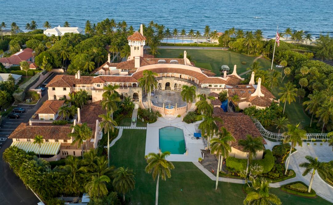 Una vista aérea de la propiedad Mar-a-Lago del presidente Donald Trump. Foto: AP 
