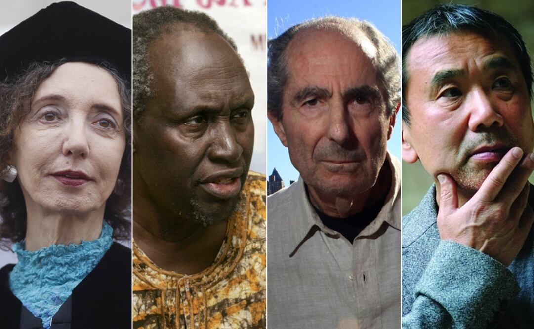 Joyce Carol Oates, Ngugi Wa Thiong'o, Philip Roth y Haruki Murakami. (FOTO: especial)