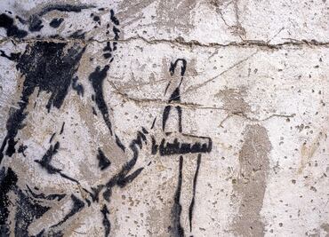 Obra de Banksy aparece en una galería de arte en el centro de Tel Aviv