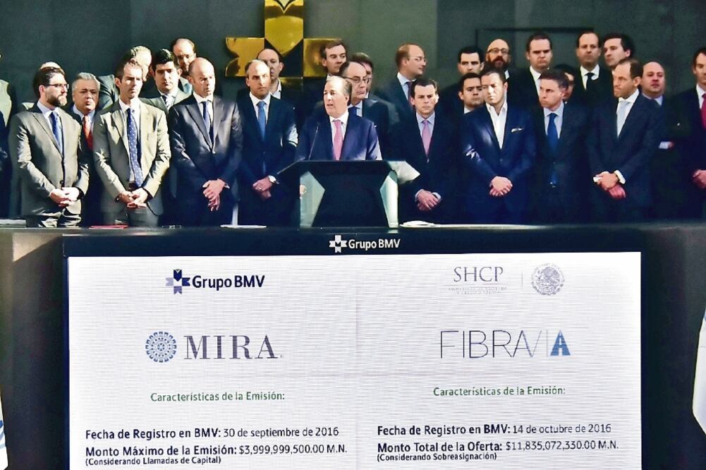 Jose Antonio Meade, secretario de Hacienda, durante el mensaje que dio ante inversionistas que se congregaron en la Bolsa Mexicana de Valores. (FOTO: CORTESÍA)