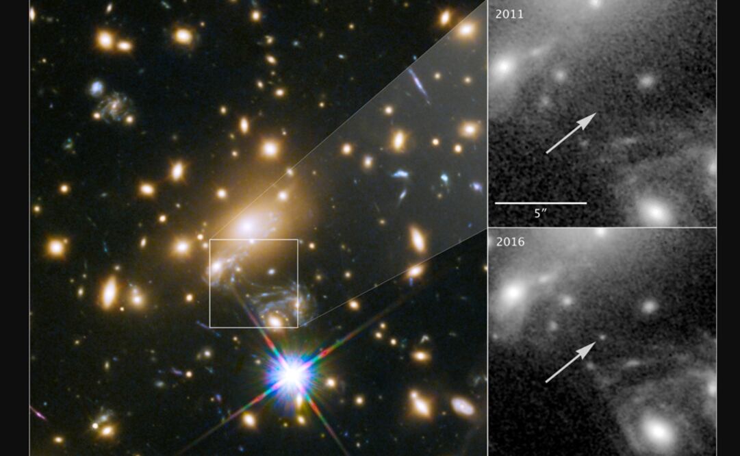 La estrella recibió el nombre de Icarus. Foto: NASA, ESA, and P. Kelly (University of Minnesota)