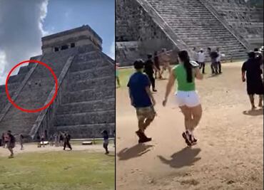 VIDEO: Otra vez... Turista sube a pirámide de Chichén Itzá y así lo reciben al bajar