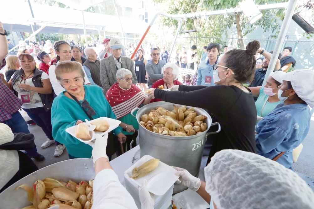 La Secretaría de Inclusión y Bienestar Social de la Ciudad de México, a cargo de Almudena Ocejo, repartió el platillo en la zona de Candelaria de los Patos. (BERENICE FREGOSO. EL UNIVERSAL)