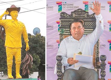 Ante inseguridad, edil estrena estatua del plátano macho