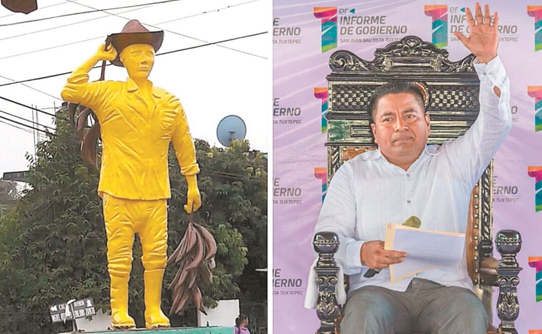 Ante inseguridad, edil estrena estatua del plátano macho