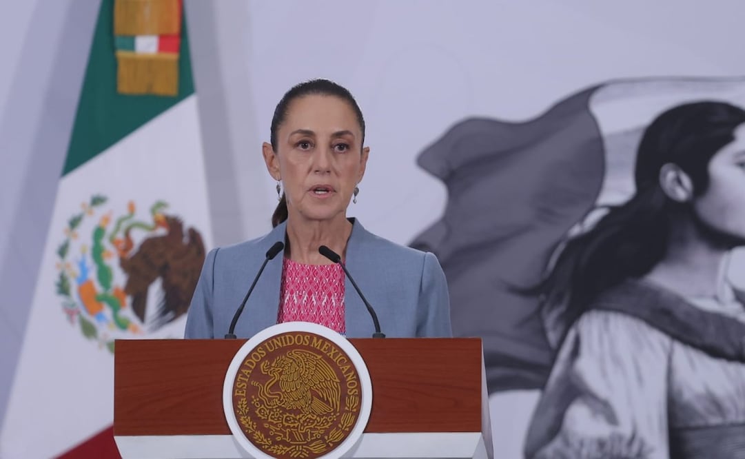 La presidenta Claudia Sheinbaum en la Mañanera del Pueblo del 21 de abril de 2026 en Palacio Nacional. Foto: Gabriel Pano/ EL UNIVERSAL