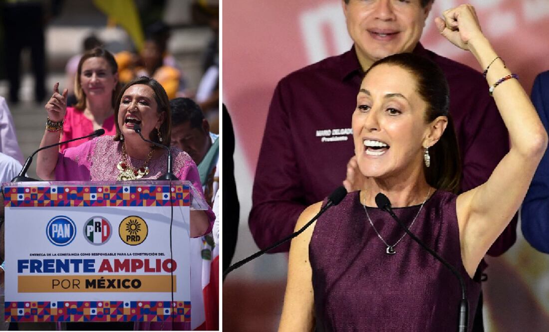 Xóchitl Gálvez y Claudia Sheinbaum competirán en 2024 por la presidencia en México. FOTOS: AFP