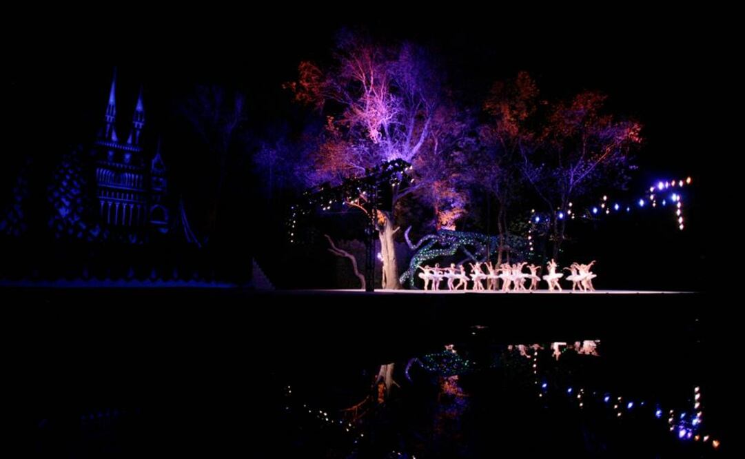 El lago menor del Bosque de Chapultepec enmarca por 40 años consecutivos la presentación de "El lago de los cisnes" por la Compañía Nacional de Danza.