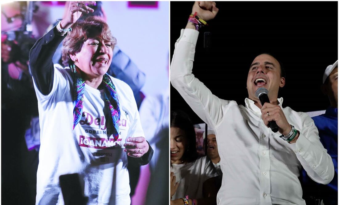 Delfina Gómez y Manolo Jiménez, Foto: Diego Simón y Jorge Alvarado / EL UNIVERSAL