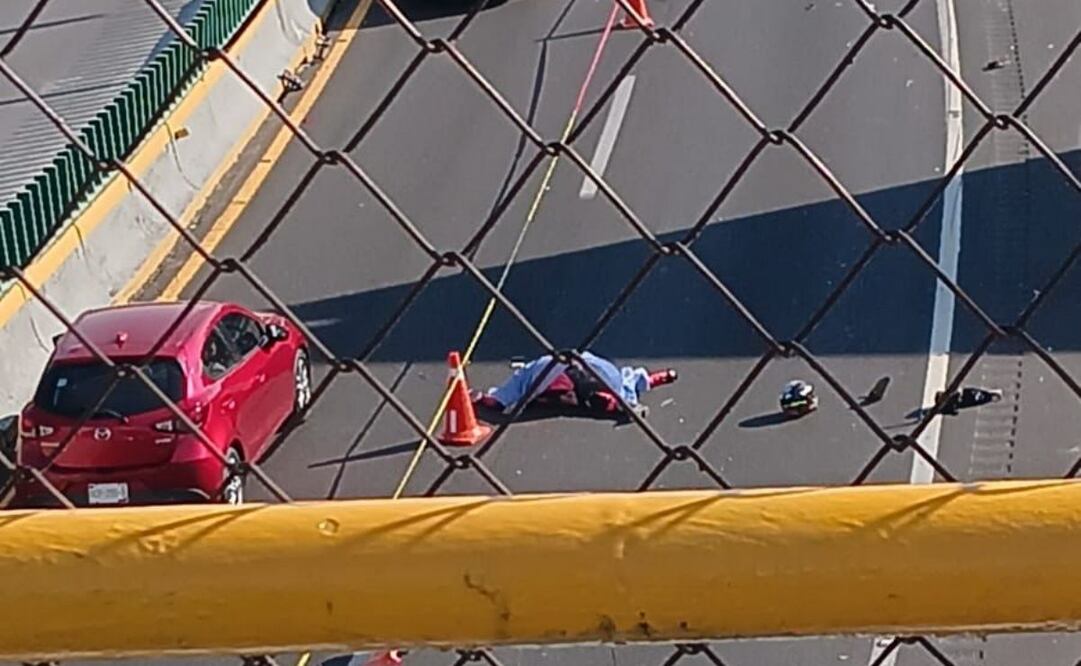 Motociclistas sufren accidente en autopista México-Cuernavaca (16/03/2025). Foto: Especial/El Universal