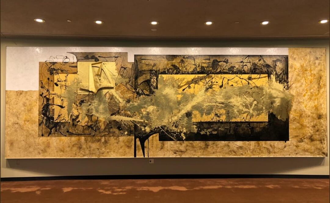 México obsequia a la ONU cuadro de Manuel Felguérez. Foto: Twitter ONU Argentina