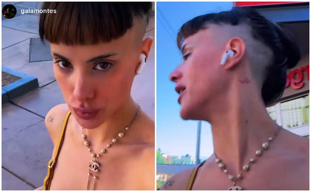 Gala Montes aparece con un corte pixie muy corto, de inspiración mullet, con una estética bastante andrógina y moderna.