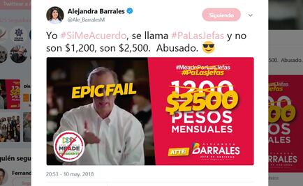 "Abusado", Barrales trolea a Meade por apoyo a jefas de casa