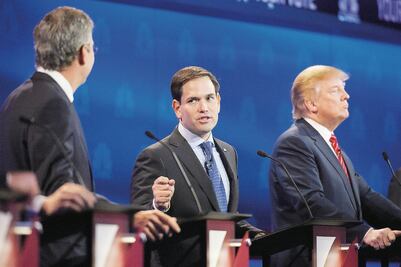 Intercambian ataques Jeb Bush y Marco Rubio