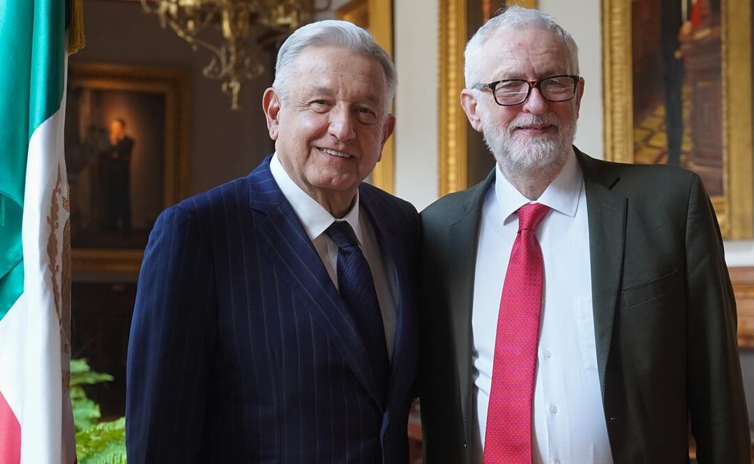 Andrés Manuel López Obrador se reúne con Jeremy Corbyn. Foto: @lopezobrador_