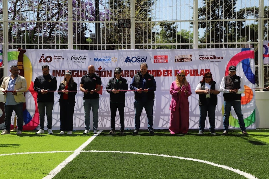 Alcalde de Álvaro Obregón inaugura cancha “Poder Popular”; busca fortalecer el tejido social y fomentar estilos de vida saludables. (Foto: especial)