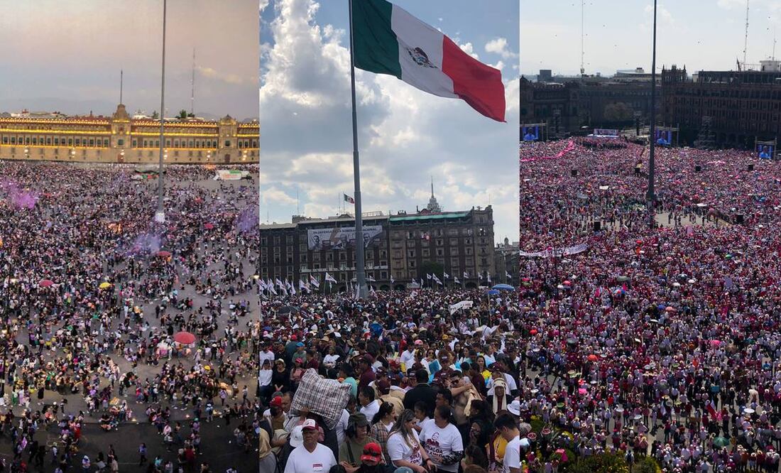Monumental Bandera Nacional en el asta bandera de la Plaza de la Constitución. Foto: Juan Boites / EL UNIVERSAL