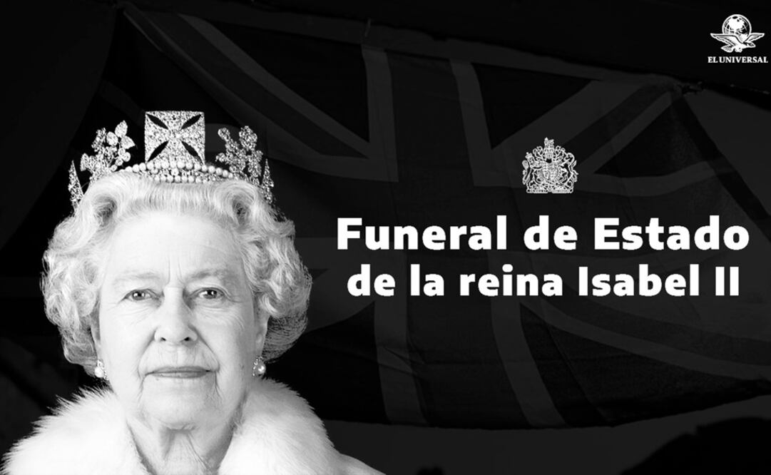 El ataúd de la reina Isabel II, adornado con un estandarte real y la corona del estado imperial. Foto: AFP