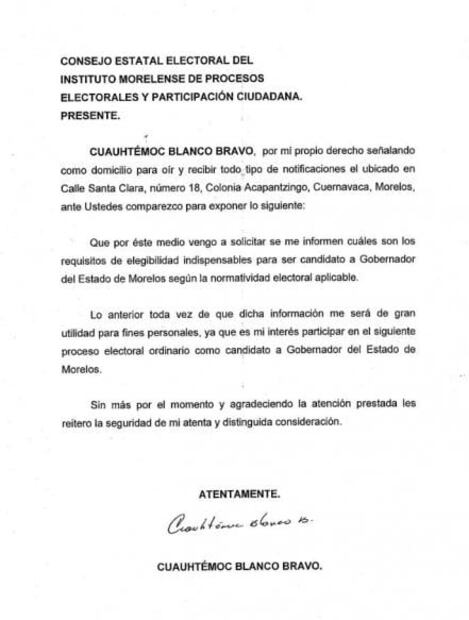 Confirman aspiración del 'Cuau' a la gubernatura