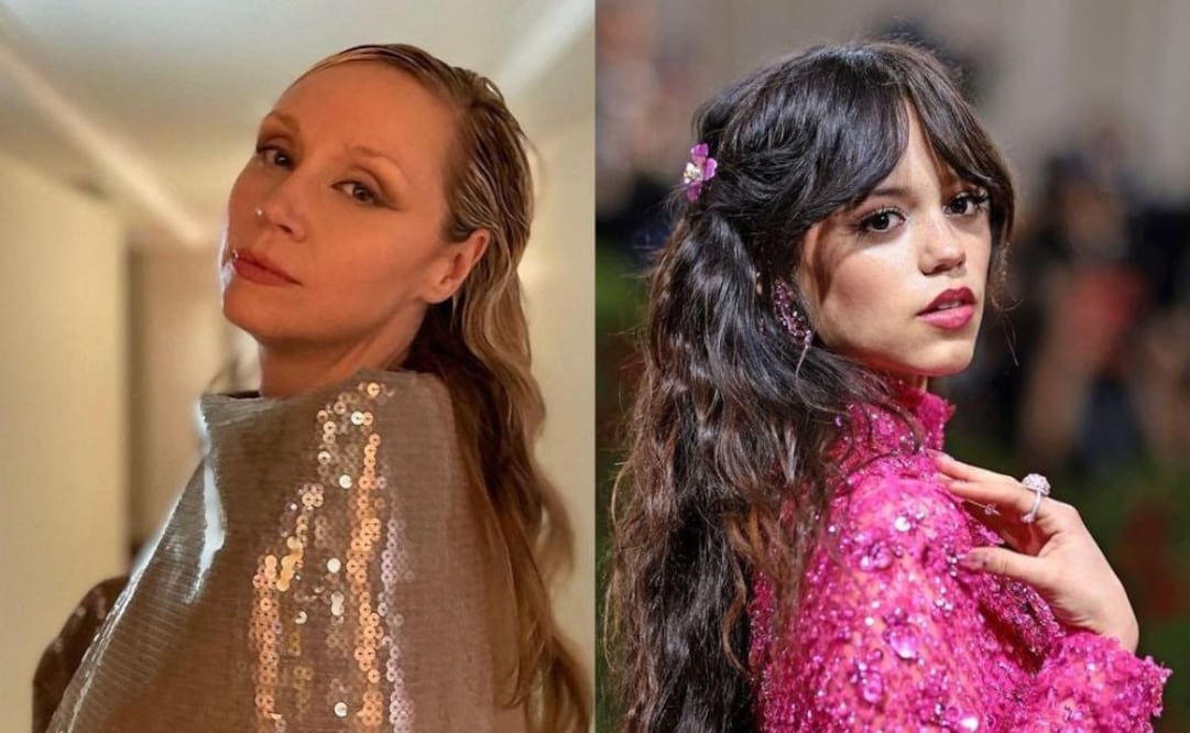 Jenna Ortega y Gwendoline Christie como Merlina Addams y Larissa Weems. Fuente: Instagram @gwendolineuniverse y @jennaortega