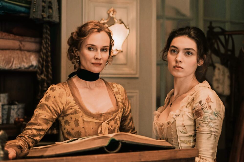 En la serie, Diane Kruger es madame de Rosemonde e Isabele Vartolomei la marquesa de Merteuil. Foto: HBO Max