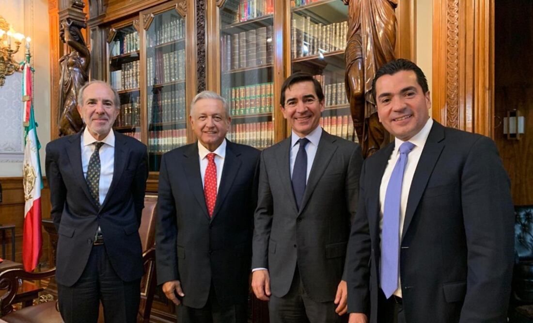 Jaime Serra Puche, presidente del Consejo de Administración de BBVA y el presidente López Obrador. Especial