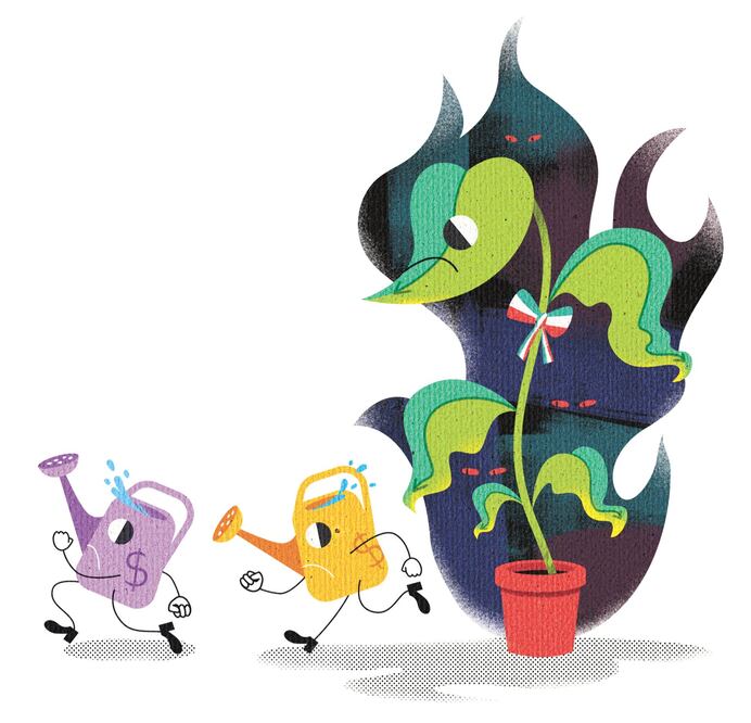 Inversión, en riesgo; prevén caída por dólar y reformas. Ilustración de Ani Cortés