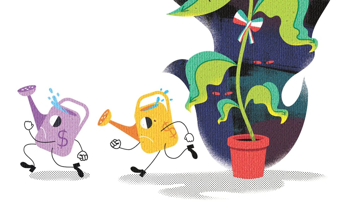 Inversión, en riesgo; prevén caída por dólar y reformas. Ilustración de Ani Cortés