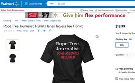 Tiendas Walmart en EU retiran polémica camiseta contra periodistas
