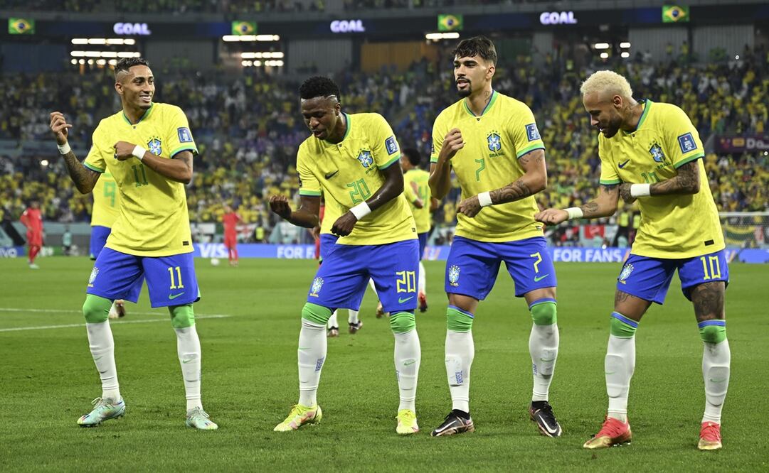 Brasil celebrando un gol ante Corea del Sur - FOTO: Xinhua