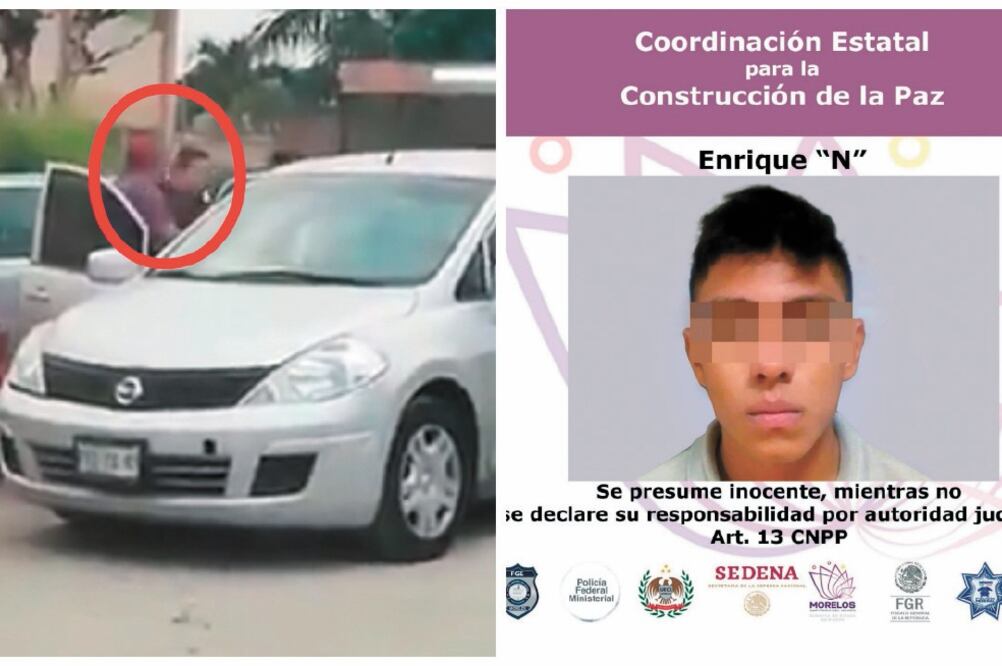 En un video que circuló en redes sociales se ve cuando los agentes suben al menor a un auto en el que estaba Enrique “N”, detenido momentos antes. Foto: ESPECIAL