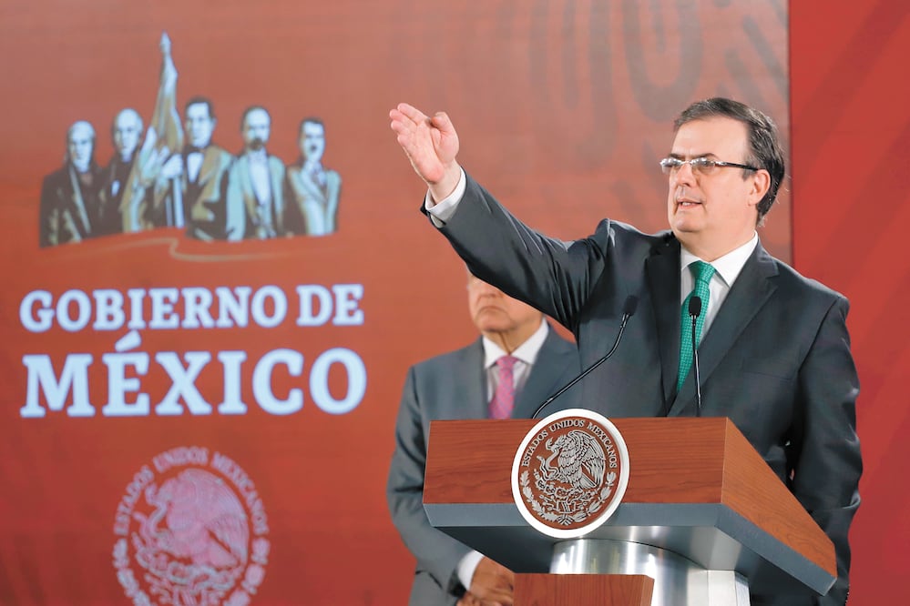 El secretario de Relaciones Exteriores, Marcelo Ebrard, aseguró que al gobierno de Estados Unidos le corresponde otorgar a los países centroamericanos 2 mil millones de dólares para el programa migratorio. BERENICE FREGOSO. EL UNIVERSAL