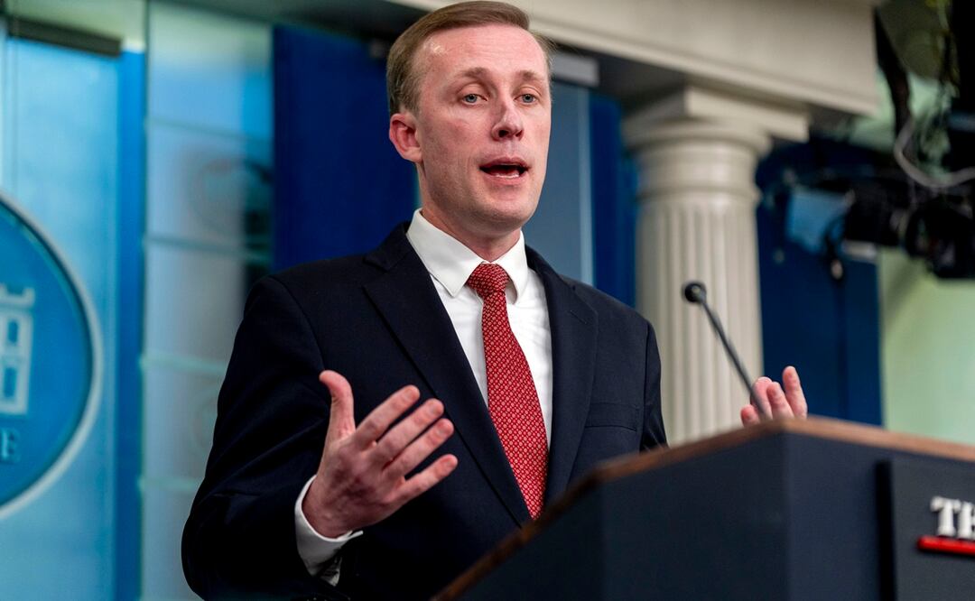 El asesor de seguridad nacional de la Casa Blanca, Jake Sullivan, habla durante una conferencia de prensa en la Casa Blanca en Washington. Foto: AP