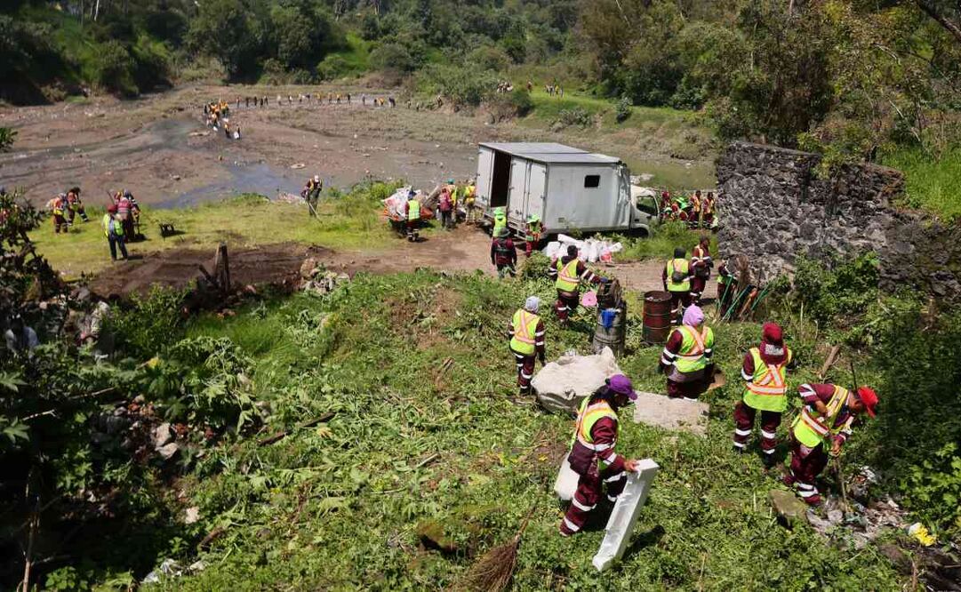 Clara Brugada, anunció la limpieza, vigilancia, saneamiento de mil hectáreas que conforman 26 barrancas de la Ciudad de México. Foto: Especial.