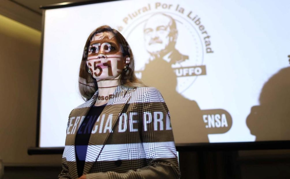 Hija de Ernesto Ruffo Appel, Verónica Ruffo Sánchez, presenta el Comité Plural por la libertad de su padre, procesado por huachicol fiscal (05/08/2026). Foto: Graciela López / Cuartoscuro.com