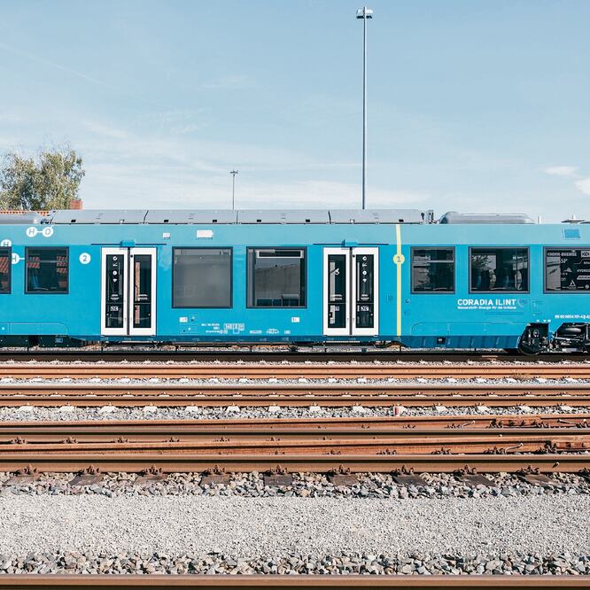 Así es el tren de hidrógeno que entraría a la Reserva de la Biósfera de Calakmul, de aprobarse el proyecto del Tren Maya planteado por el próximo gobierno. (CORTESÍA)