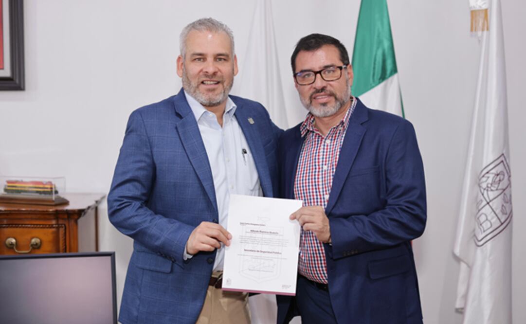 El Gobernador de Michoacán, Alfredo Ramírez Bedolla, nombró como nuevo titular de la Secretaría de Seguridad Pública del estado, a Juan Carlos Oseguera Cortés. Foto: especial