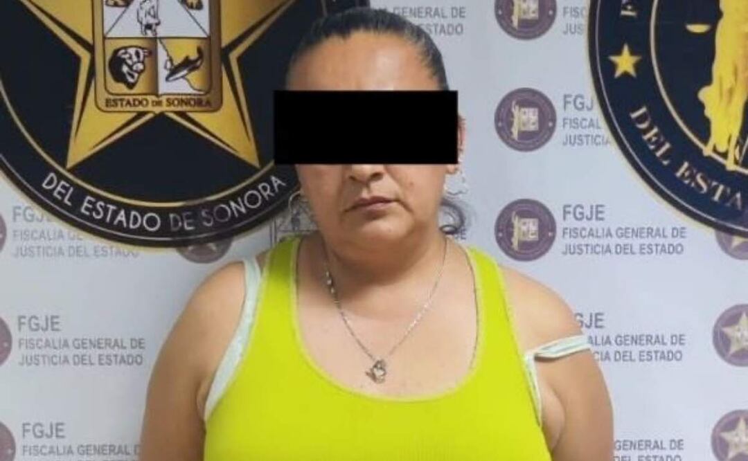 Ángeles Yésica “N”, de 46 años fue detenida por mandar a secuestrar a un hombre en Nogales, Sonora (01/04/2025). Foto: Fiscalía de Sonora