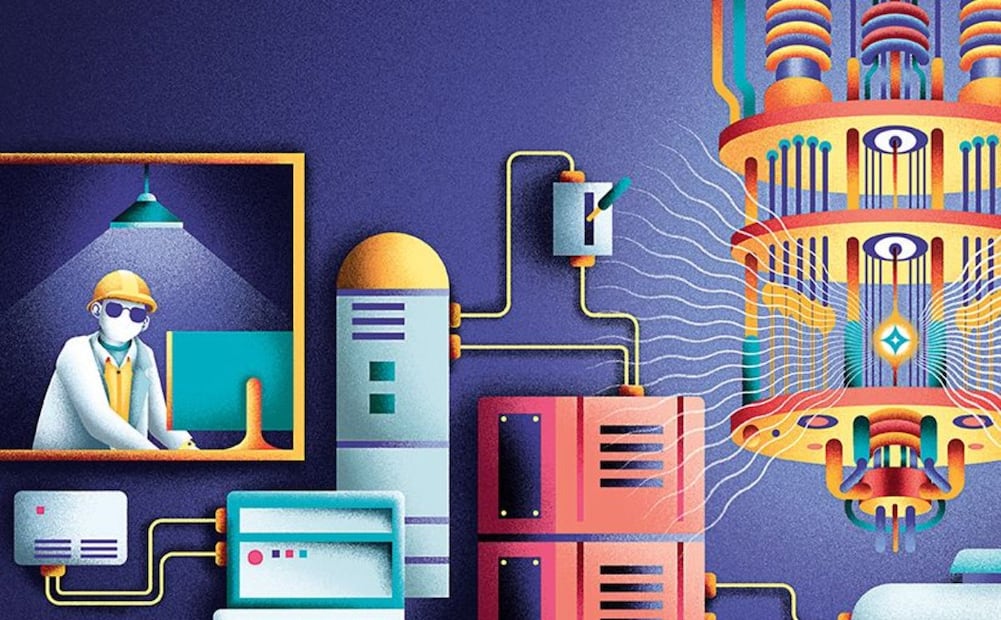 Computación cuántica: el futuro que comienza a tomar forma. Ilustración: Daniel Razo