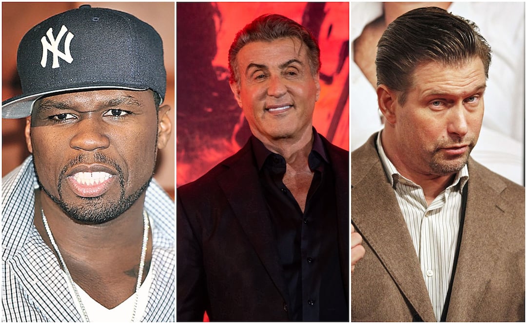 50 Cent, Sylvester Stallone y Stephen Baldwin. Fotos: Archivo