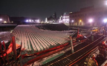 Fotos y videos de la caída del techo que resguardaba el Templo Mayor 