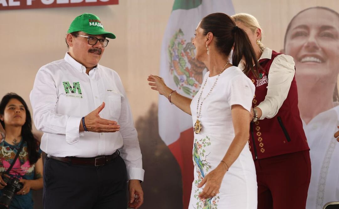 Jorge Carlos Ramírez Marín acompañó en un evento a Claudia Sheinbaum, tras renunciar al PRI. Foto: Diego Simón Sánchez / EL UNIVERSAL