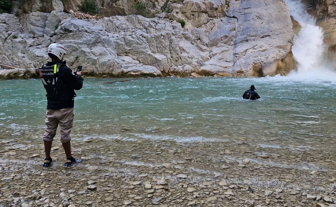 Encuentran ahogado a hombre desaparecido en el paraje El Salto en Nuevo León. Foto: Marcela Perales