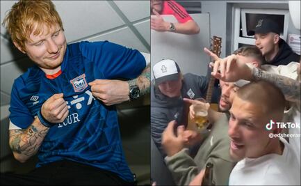 VIDEO: Ed Sheeran cantó 'Thinking Out Loud' con los jugadores del Ipswich bebiendo cervezas