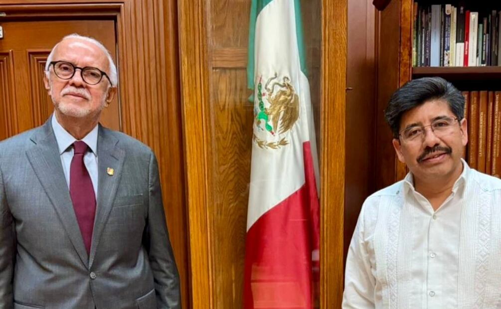 Miguel Ángel Navarro Quintero y el presidente de la Suprema Corte de Justicia de la Nación, Hugo Aguilar Ortiz. Foto: Especial