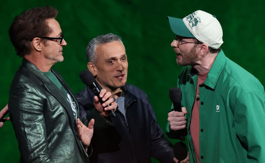 Robert Downey Jr y Chris Evans en la CinemaCon. Foto: AFP.