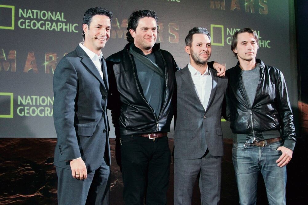 Lorenzo Orozco, ejecutivo de NatGeo, el director Everardo Gout, el productor Justin Wilkers y el actor Olivier Martínez (CARLOS MEJIA. EL UNIVERSAL)