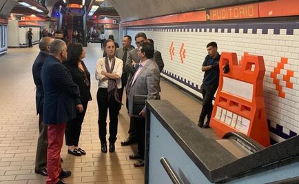 Sheinbaum supervisa reparación de escaleras en línea 7 del Metro