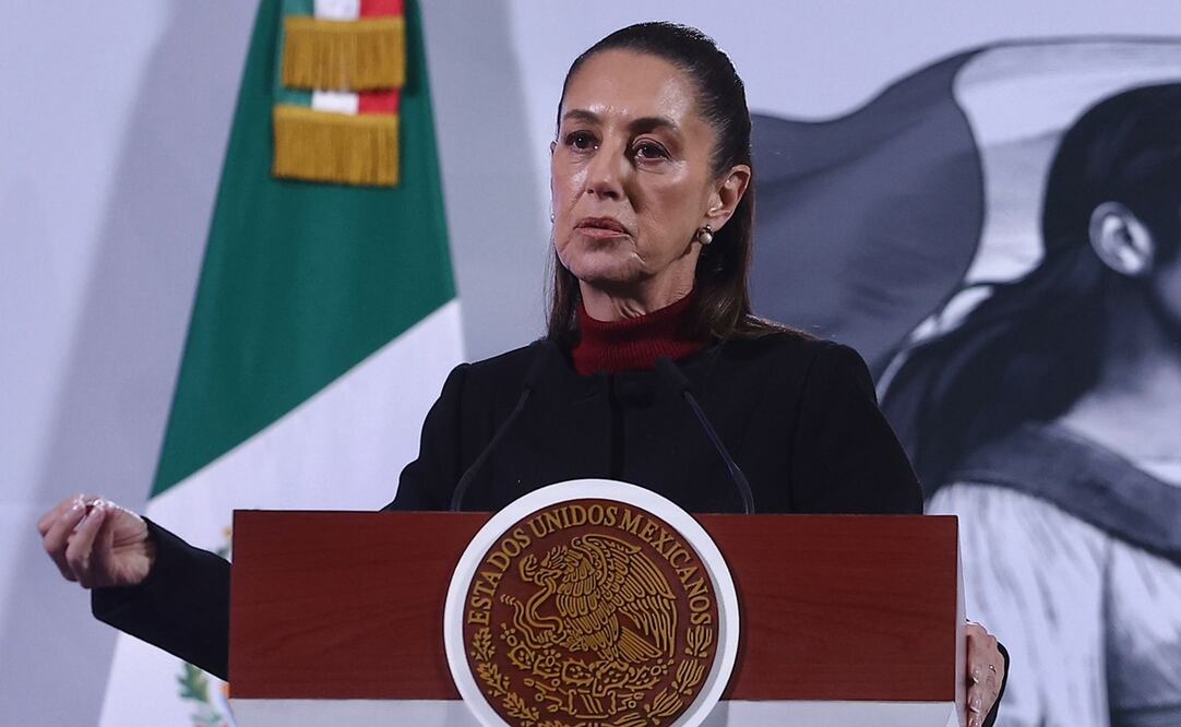 Claudia Sheinbaum en Palacio Nacional durante su conferencia matutina. Foto: Berenice Fregoso / EL UNIVERSAL