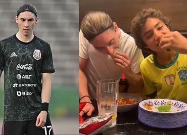 Marcelo Flores aprende a hacer tacos; niño le enseña